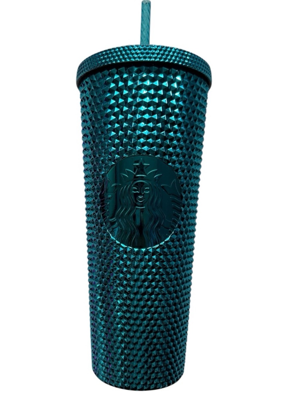 Starbucks Teal Studded Tumbler with Straw - Metallic Teal